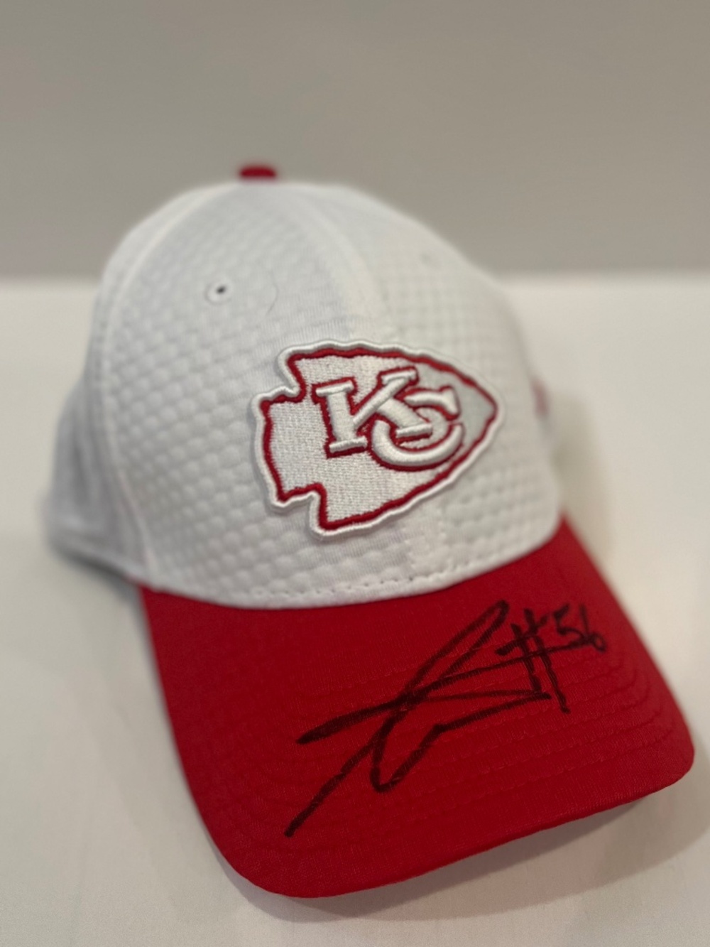 Kansas City Chiefs baseball cap signed by #56 George Karlaftis